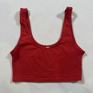 Los Angeles Apparel Garment Dyed Cotton Spandex Crop Top Size L Made In USA